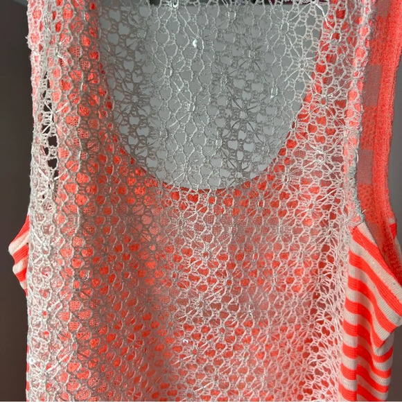 Miss Me Medium Sequence‎ Bright Pink and White Striped Tunic Tank Top - Picture 13 of 15